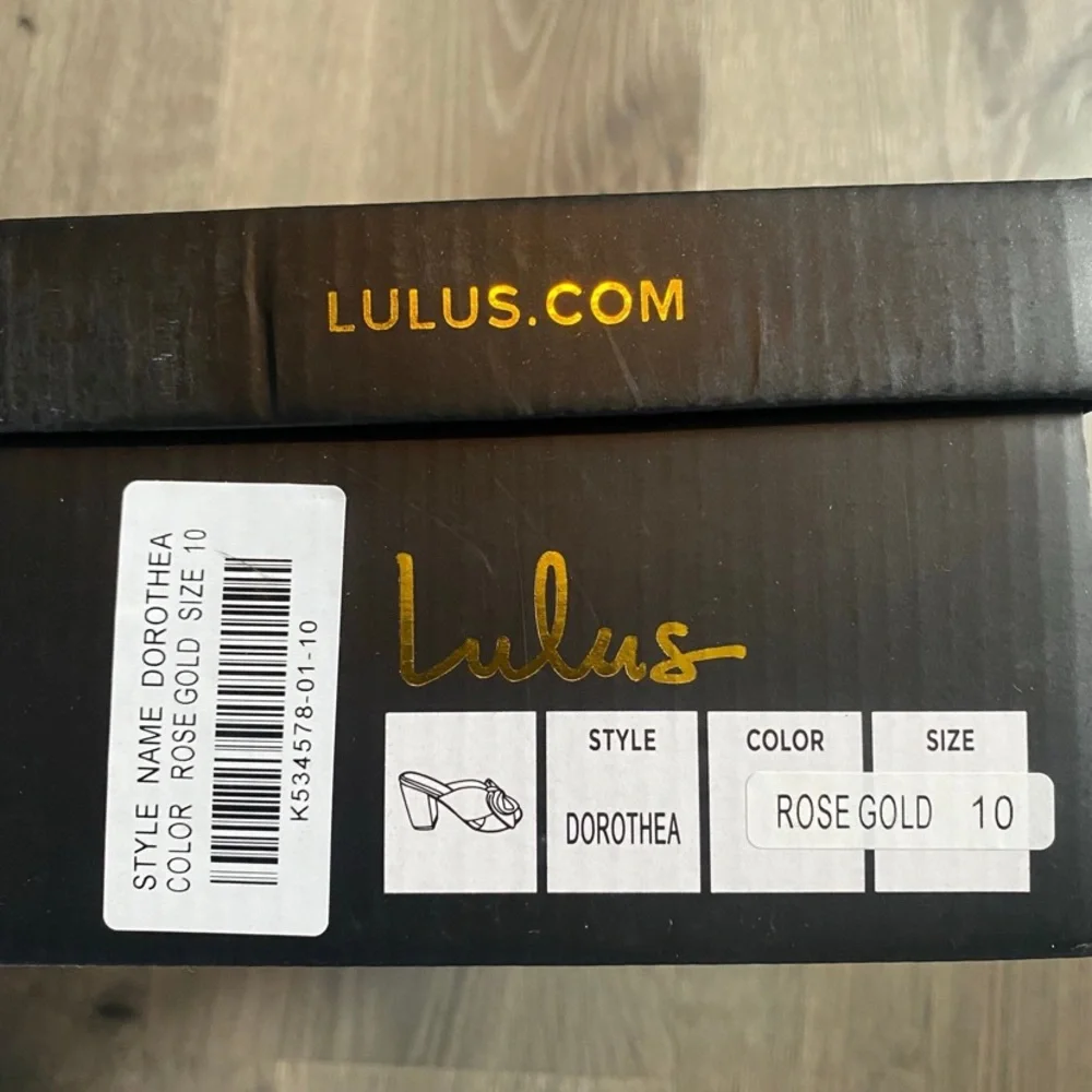 New Lulus Dorothea Metallic Rose Gold Bow Slip On Block Heel Size 10 - Picture 8 of 8